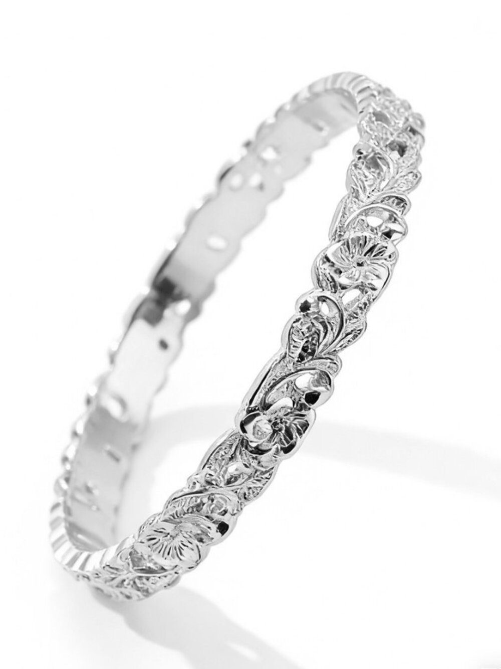 Silver Hawaiian Queen Maile Bracelet